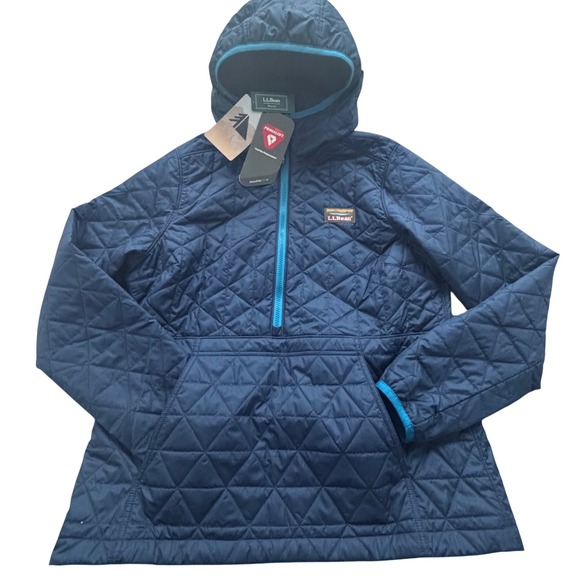 LL Bean Katahdin 1/2 Zip Anorak Jacket Sz M Navy Primaloft Gorpcore Lightweight - Picture 1 of 9